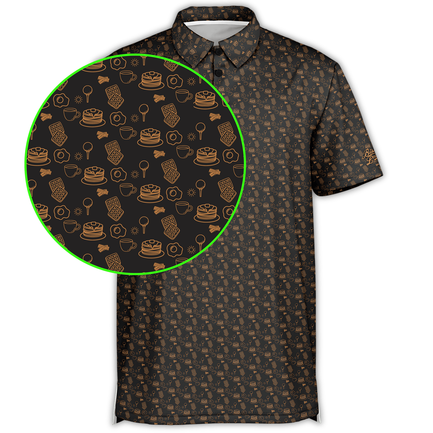 Black Copper Breakfast Ball Golf Polo