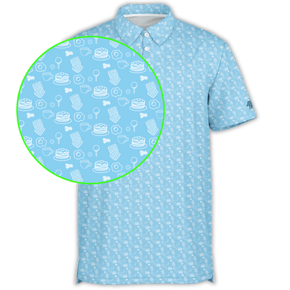 Breakfast Ball Golf Polo-Light Blue