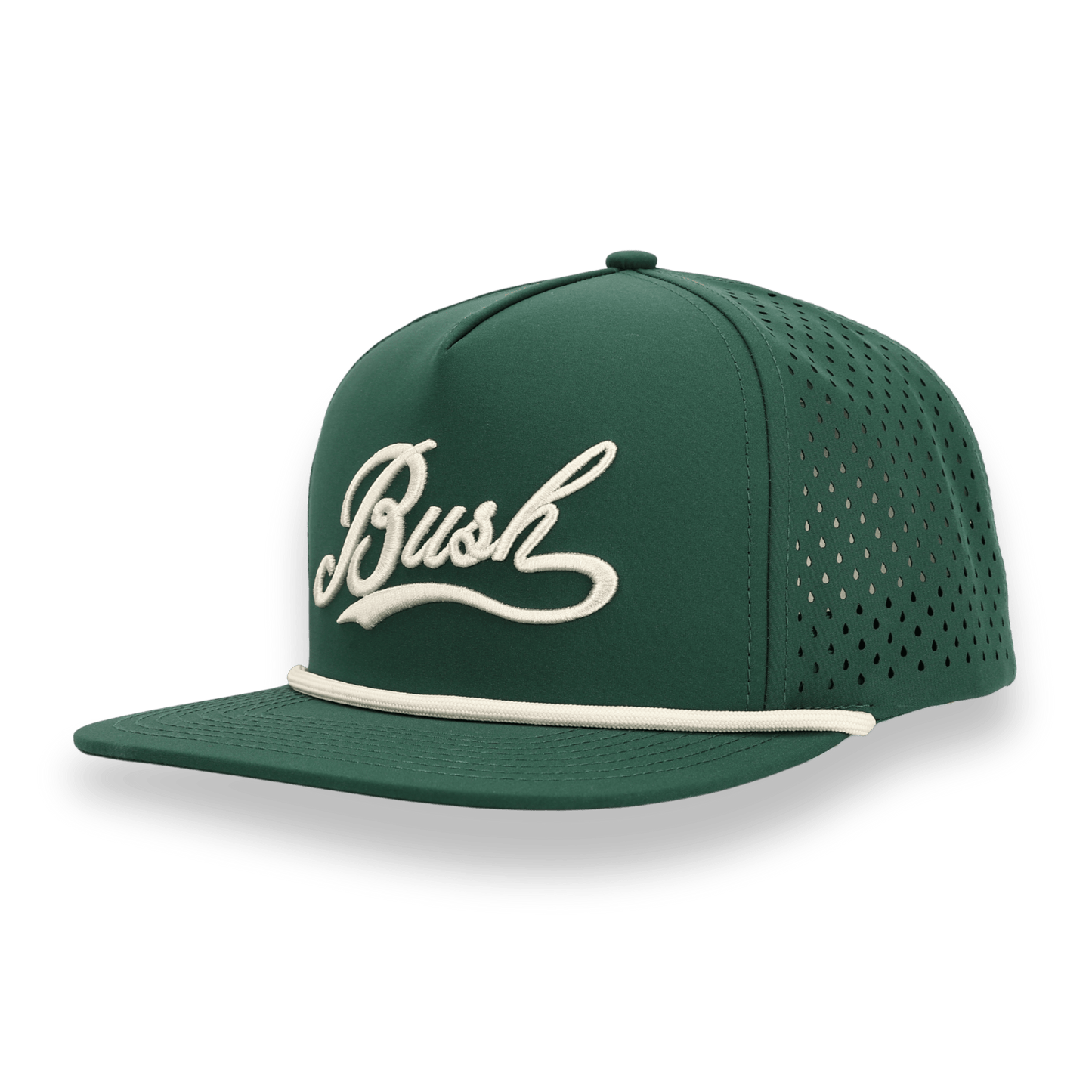 Bush Flat Bill Hat - Green / White