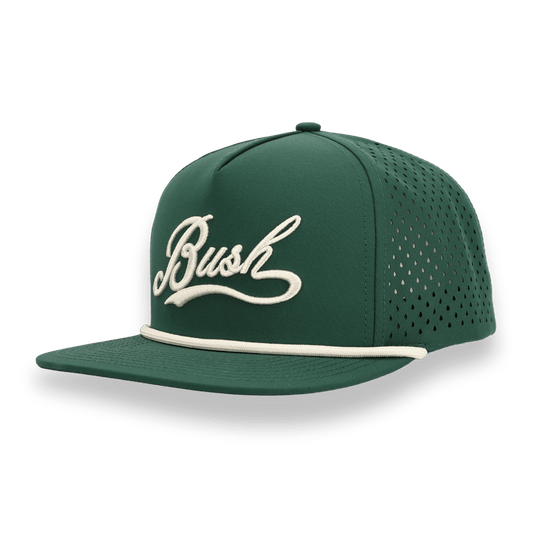 Bush Flat Bill Hat - Green / White