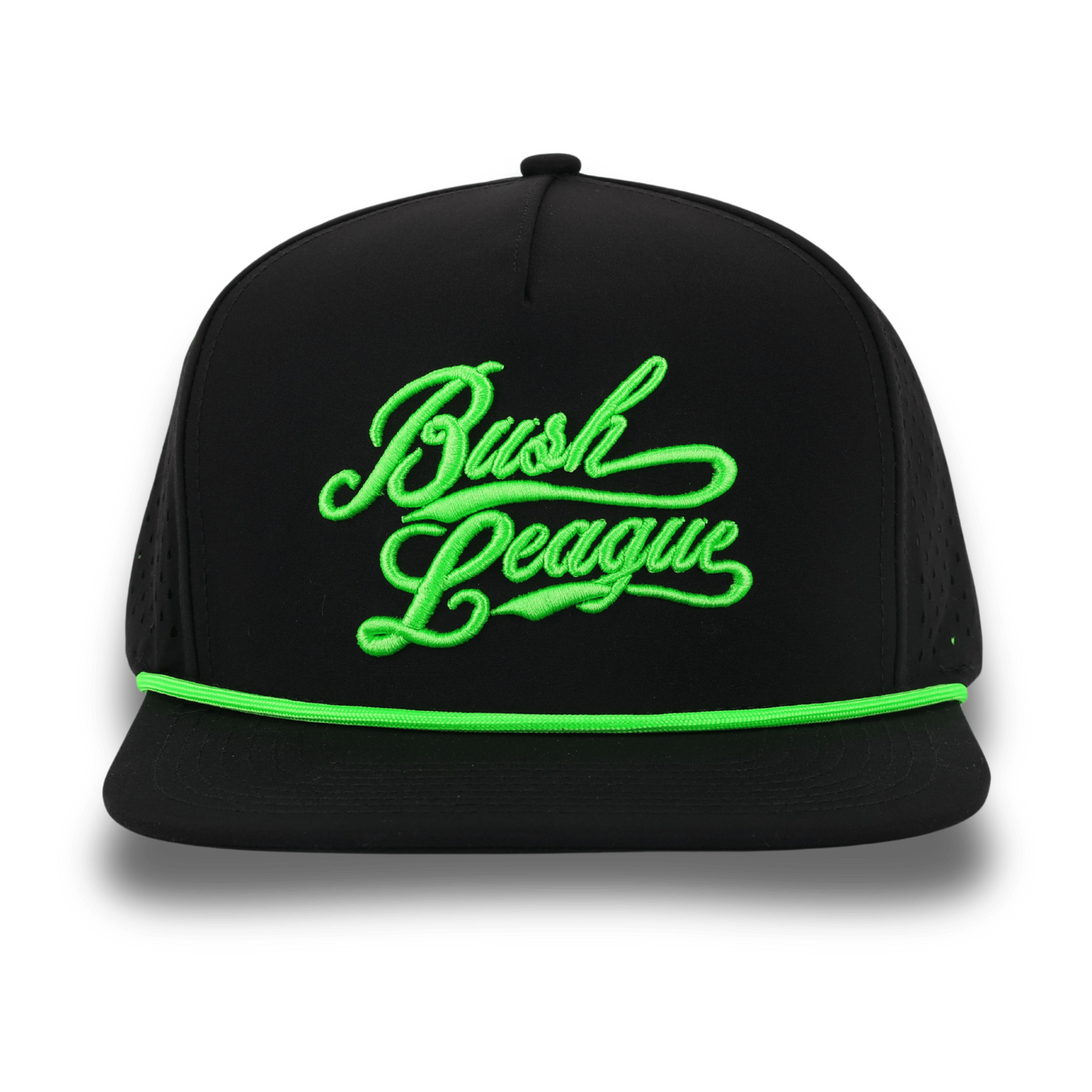 Bush League Flat Bill Black / Neon - Front