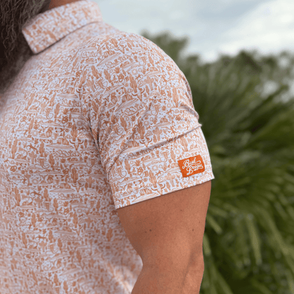 *NEW* The Desert Golf Polo - White / Copper