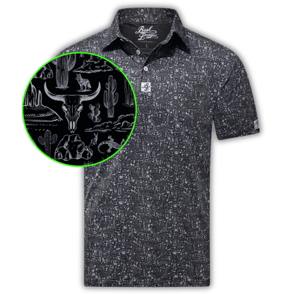 The Desert Golf Polo - Black / Silver