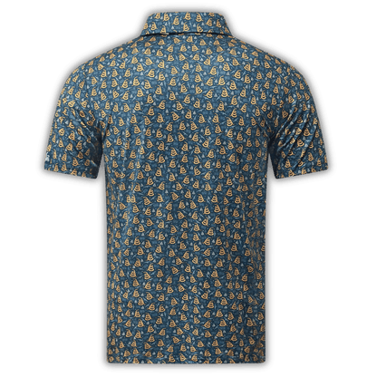 Men's Don't Tread On Me Golf Shirt. Back of the golf polo. 