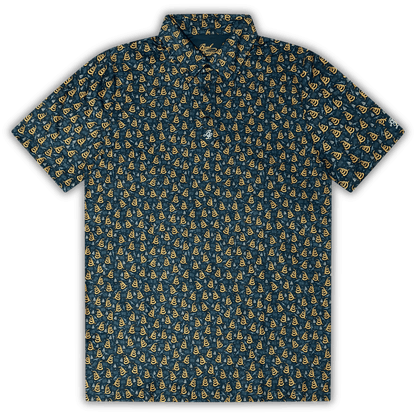 Men's Don't Tread On Me Golf Shirt. Polo laid out flat. 