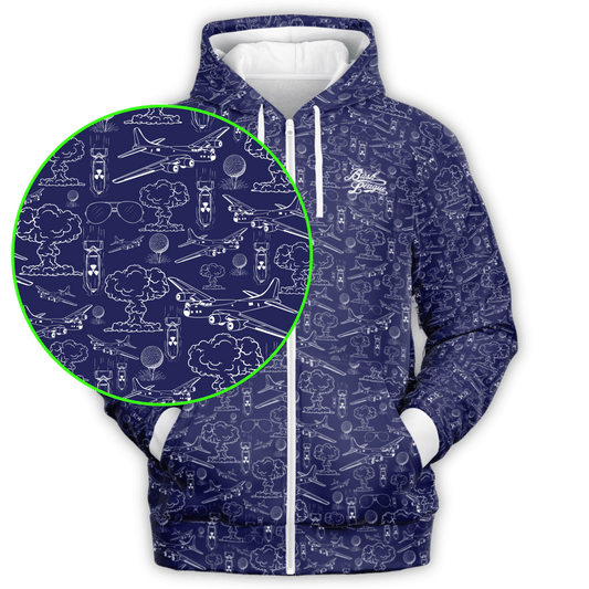 Dropping Bombs Full Zip - Blue / White