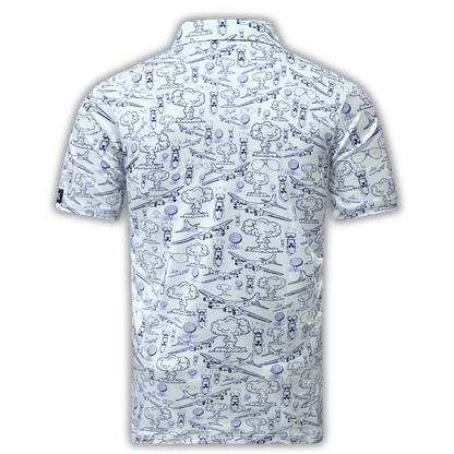 Dropping Bombs Golf Polo- White