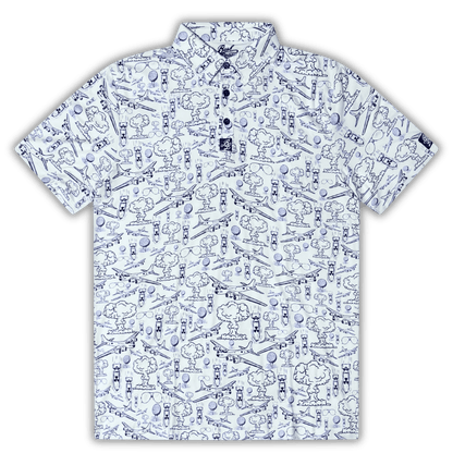 Dropping Bombs Golf Polo- White