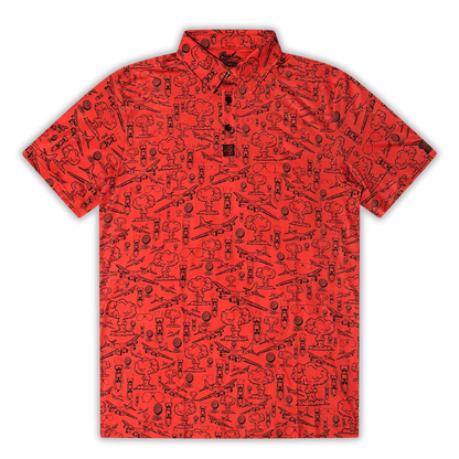 Dropping Bombs Golf Polo - Red
