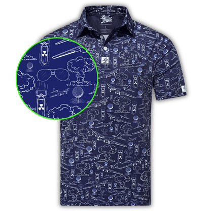 Dropping Bombs Golf Polo - Navy