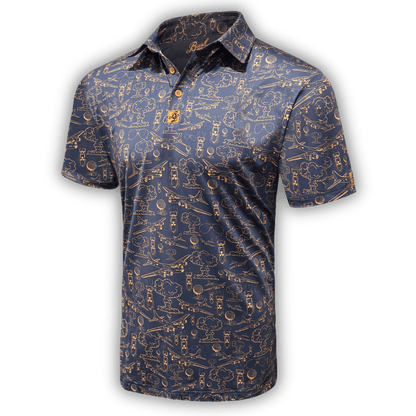 Dropping Bombs Golf Polo - Grey / Copper