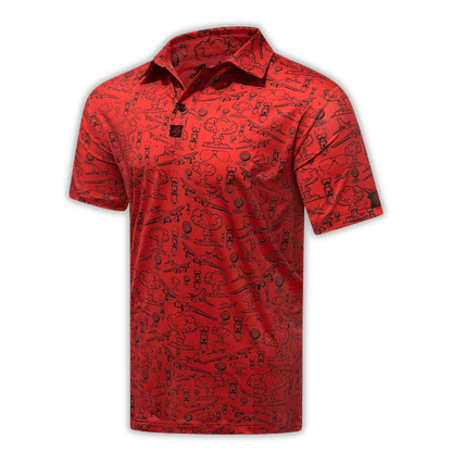 Dropping Bombs Golf Polo - Red