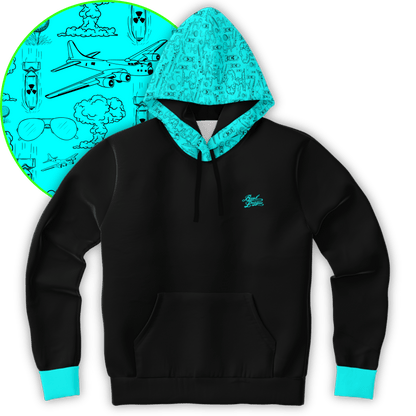 Dropping Bombs Hoodie - Black / Teal