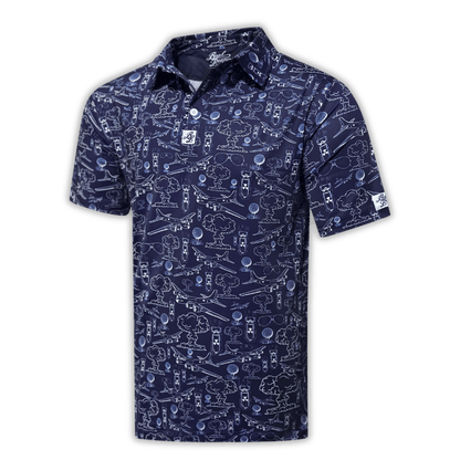 Dropping Bombs Golf Polo - Navy