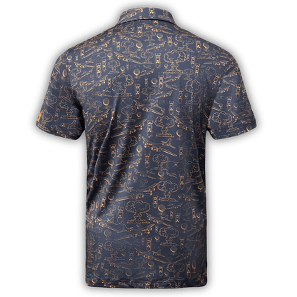 Dropping Bombs Golf Polo - Grey / Copper