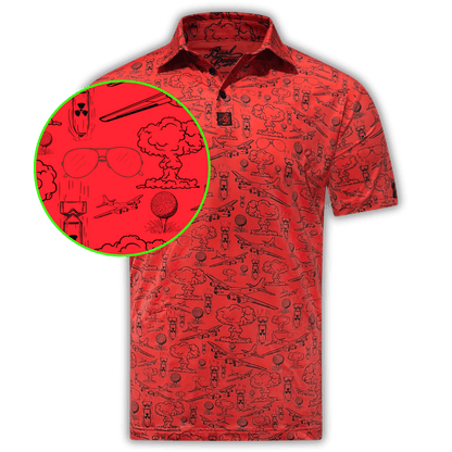 Dropping Bombs Golf Polo - Red