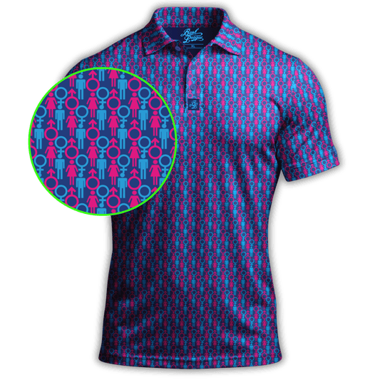Genders Golf Polo - Blue / Pink