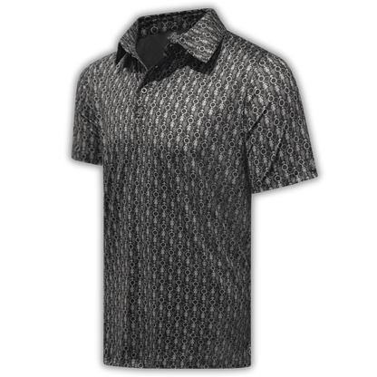 Men's Genders Golf Shirt at an angle. 