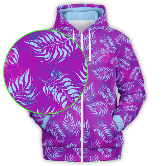 Hibiscus Full Zip - Purple