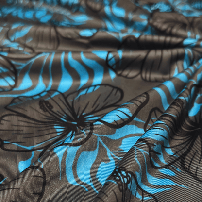 Men's Hibiscus Golf Shirt in grey and light blue. 