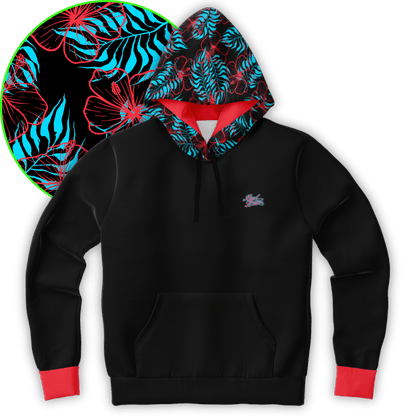 Hibiscus Hoodie - Black / Red