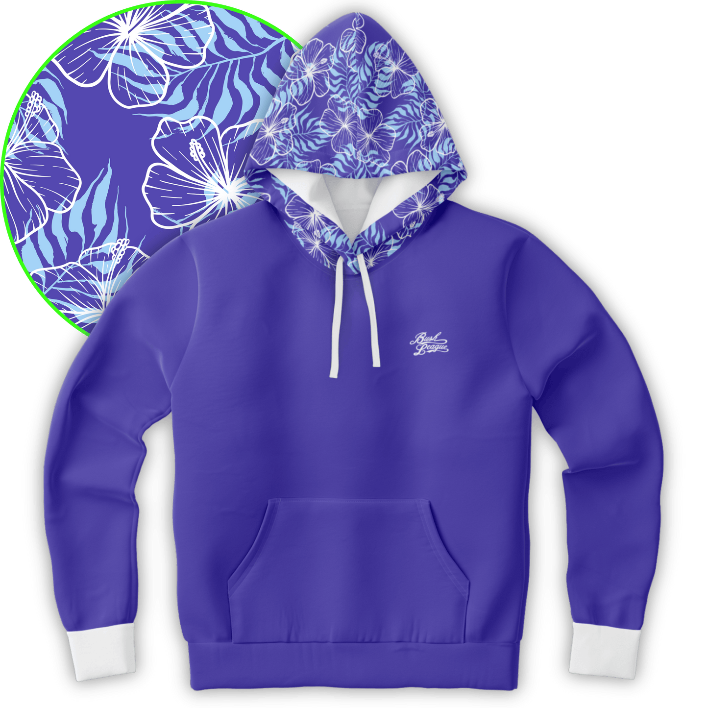 Hibiscus Hoodie - Blue / White