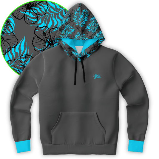 Hibiscus Hoodie - Grey / Blue