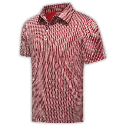 Men's Mandate Golf Shirt. Angle view of golf polo. 