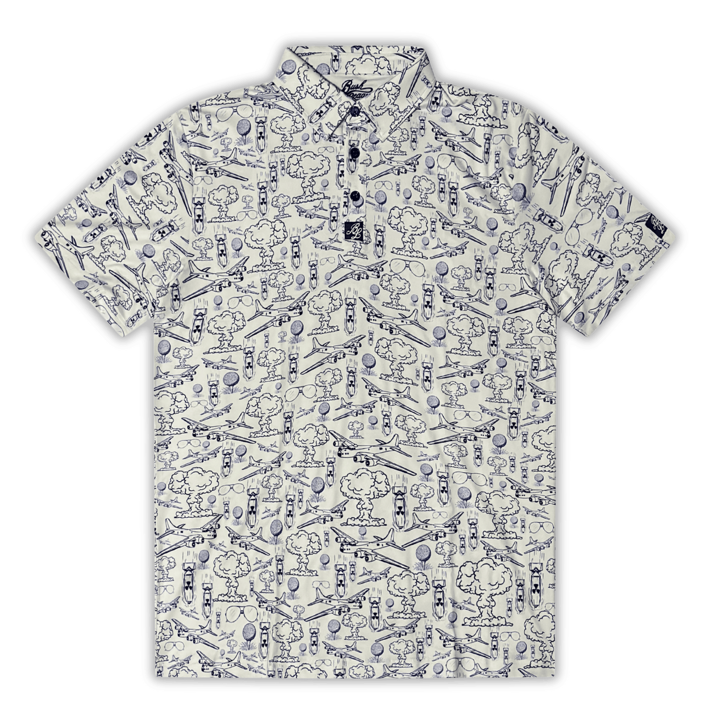 Dropping Bombs Golf Polo- White