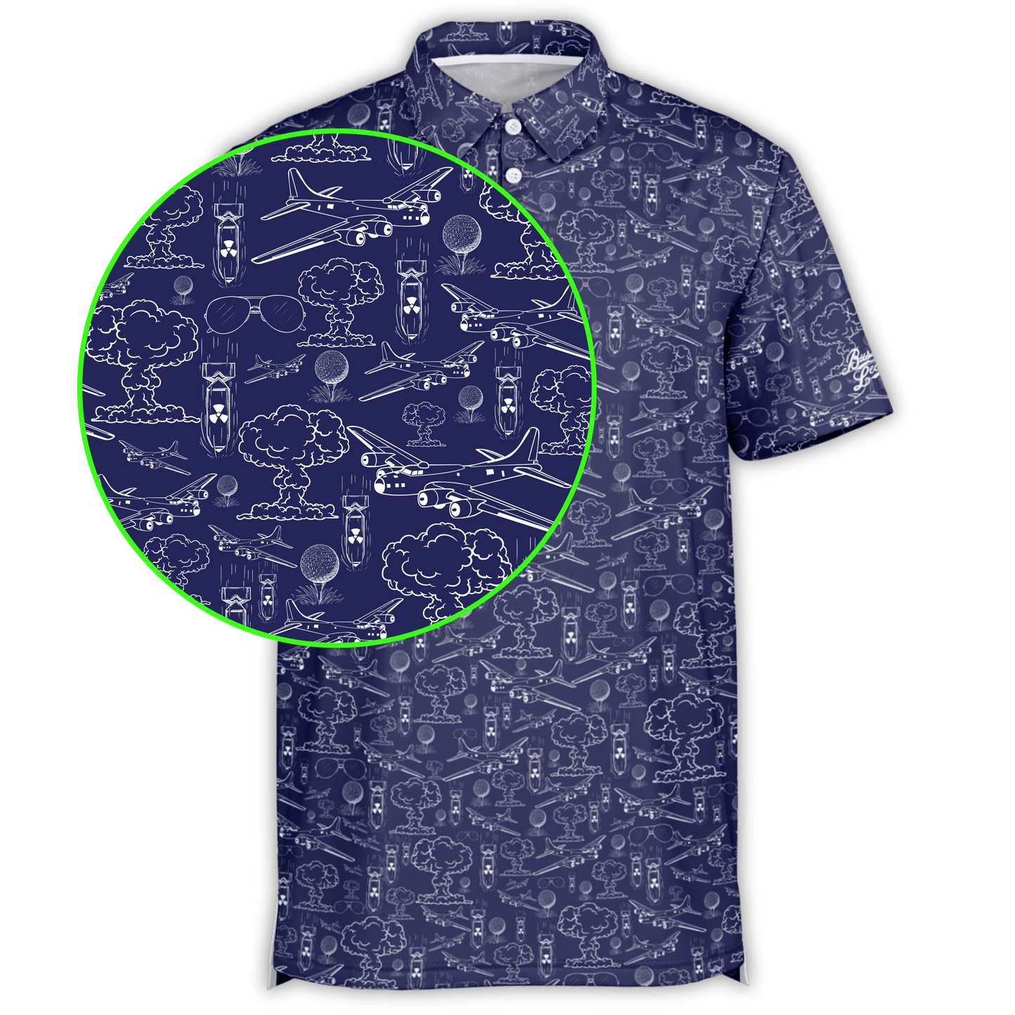 Dropping Bombs Golf Polo - Blue