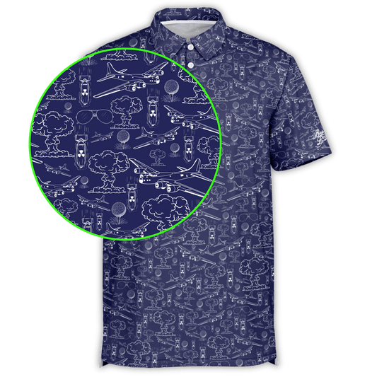 Dropping Bombs Golf Polo - Blue