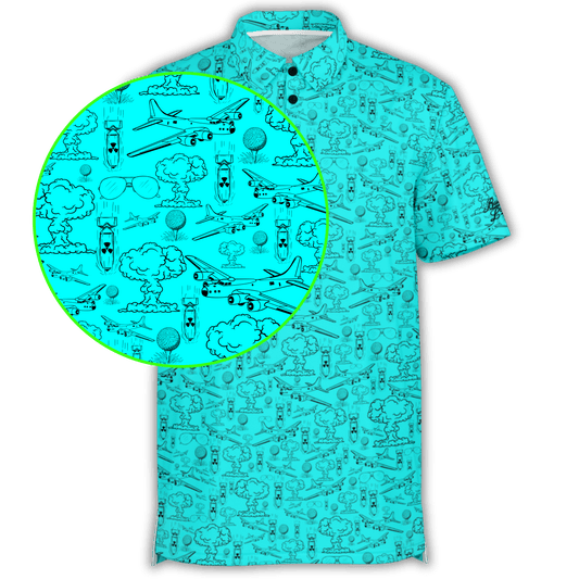 Dropping Bombs Polo - Teal / Black