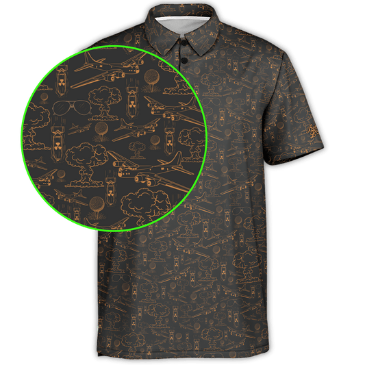 Dropping Bombs Golf Polo - Copper