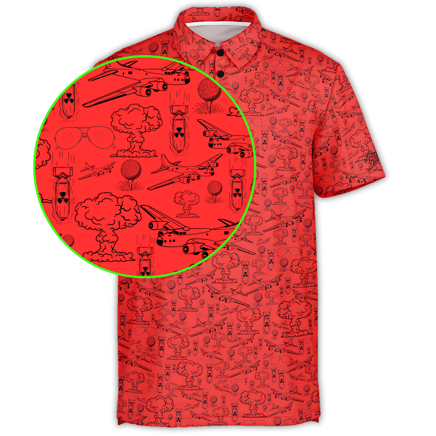 Dropping Bombs Golf Polo - Coral