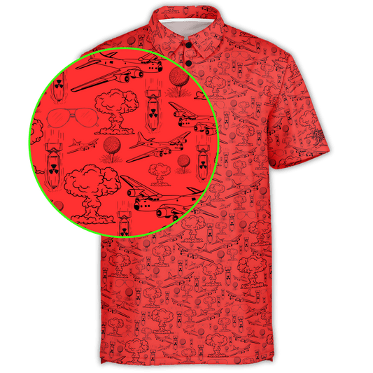 Dropping Bombs Golf Polo - Coral