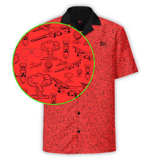 Dropping Bombs Button Up - Red