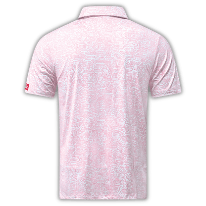 Men's Red Wave Polo Back