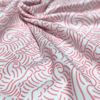 Red Wave Golf Shirt Zoomed In