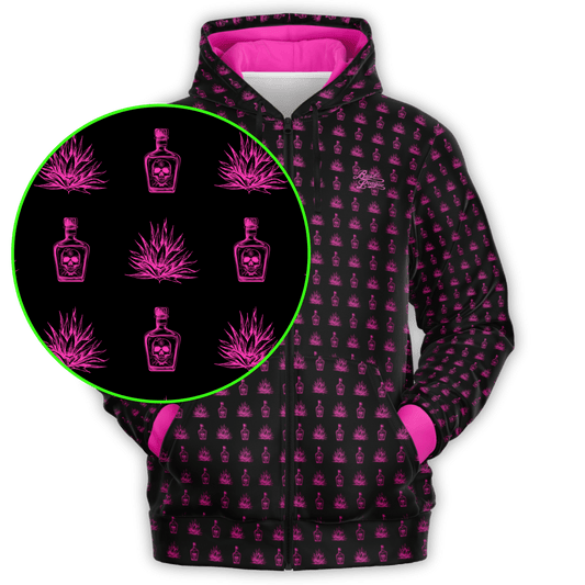 Tequila Full Zip - Black / Pink