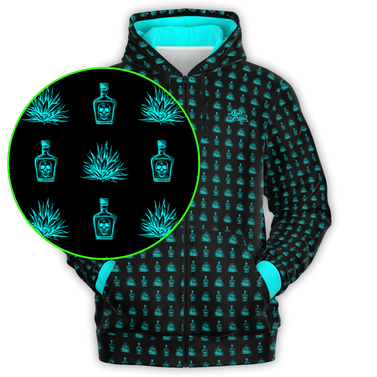 Tequila Full Zip - Black / Teal