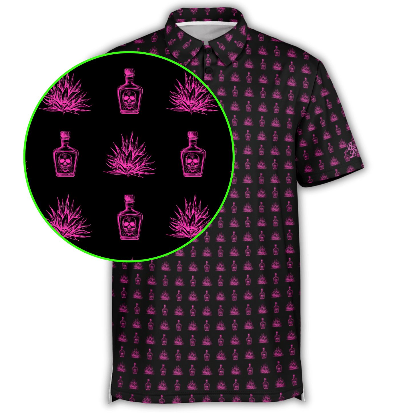 Tequila Golf Polo - Black / Pink