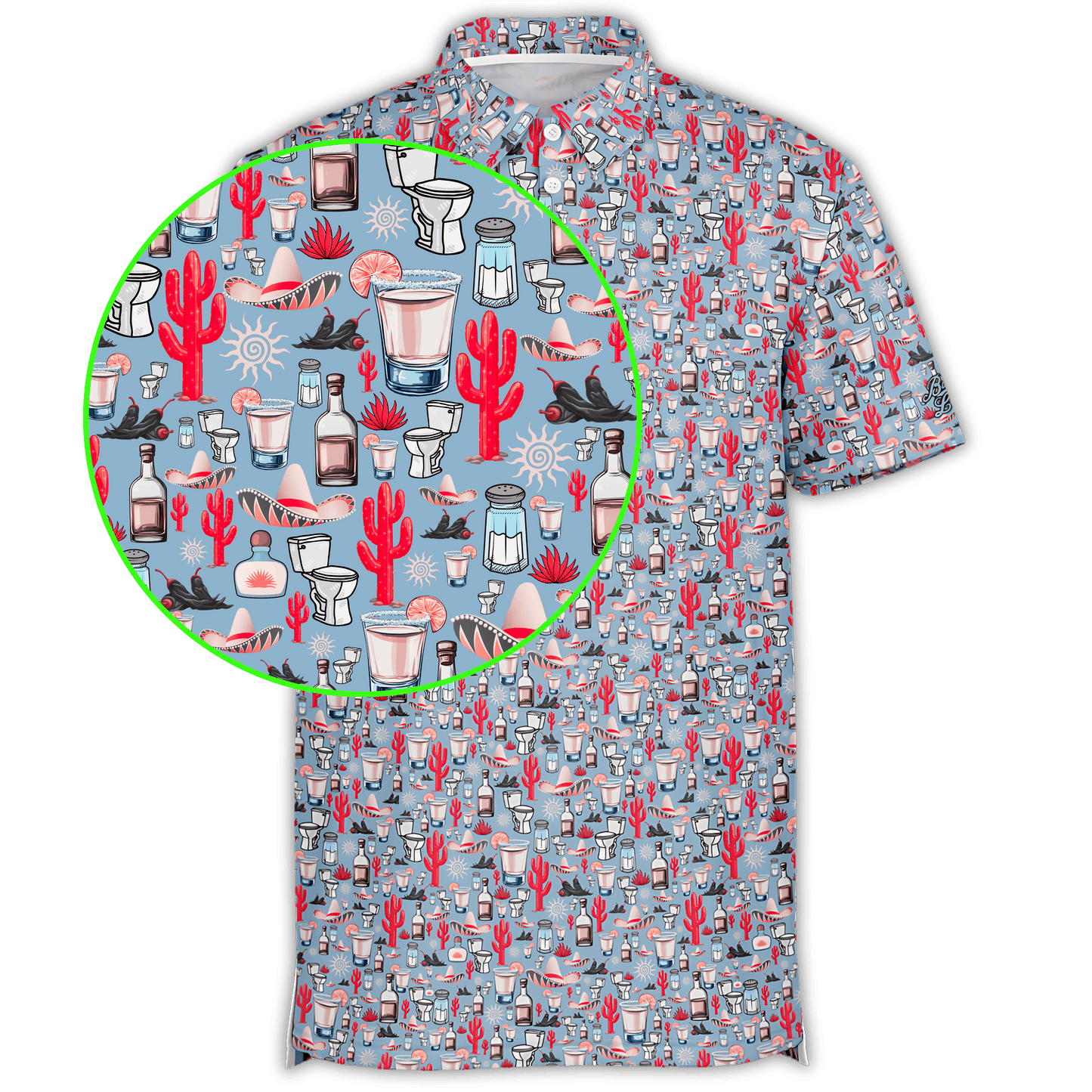 Tequila Golf Polo - Hot Red