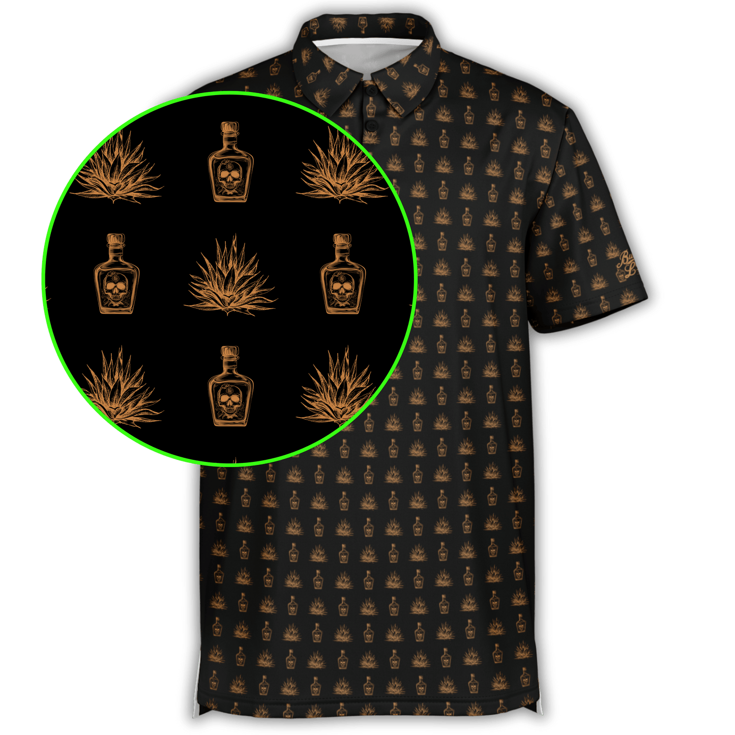 Tequila Golf Polo - Black / Copper