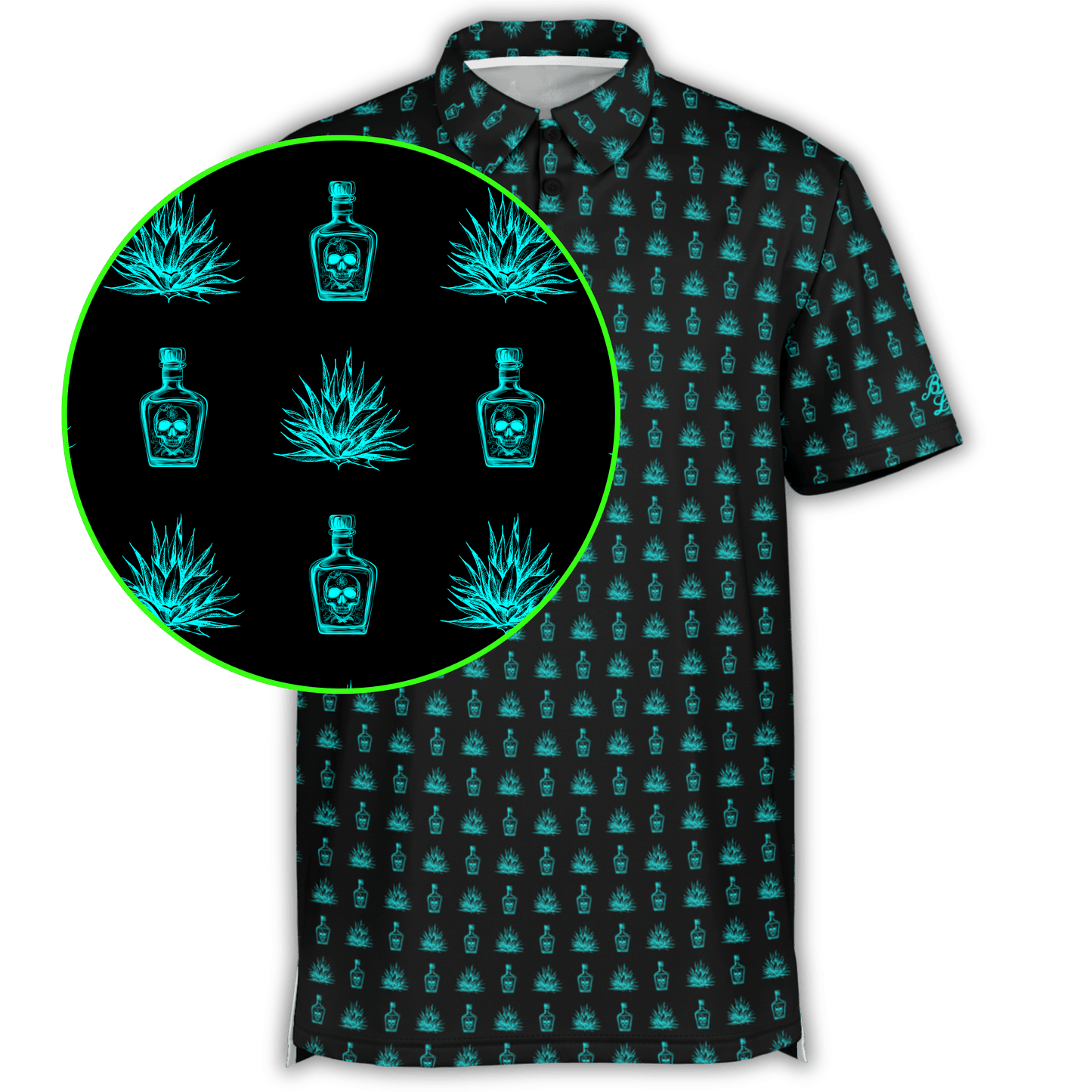 Tequila Golf Polo - Black / Teal