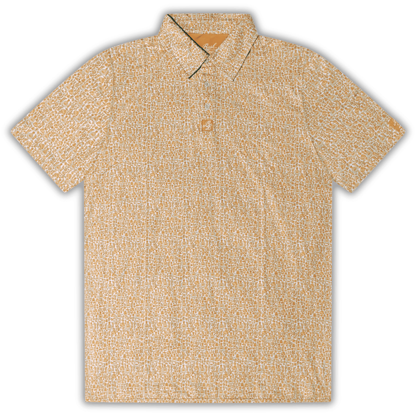 Tequila golf shirt. Polo layed out flat