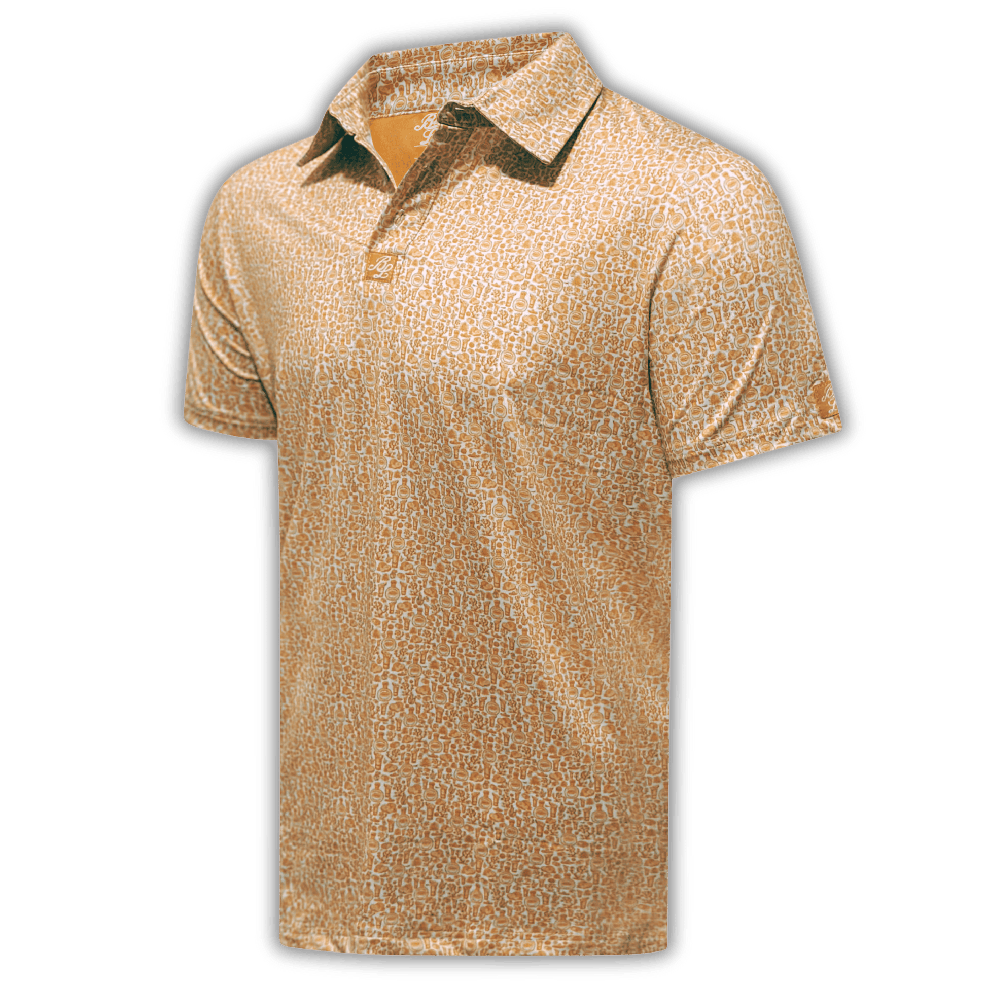 Tequila golf shirt. View from front side. 