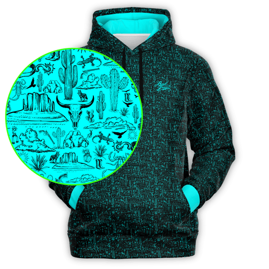 The Desert Athletic Hoodie - Black / Teal