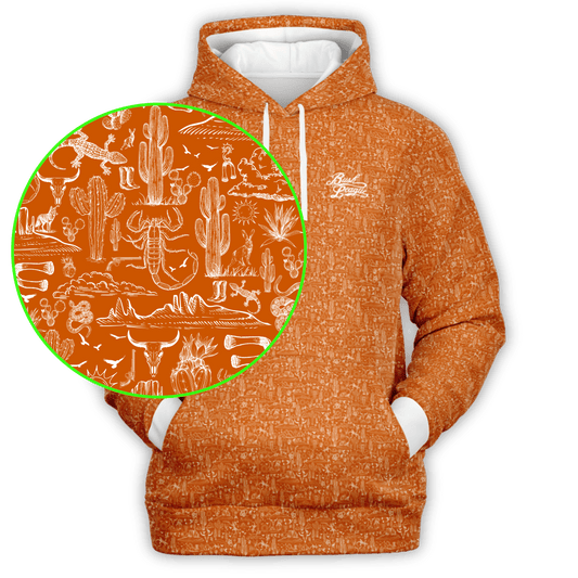 The Desert Athletic Hoodie - Orange White