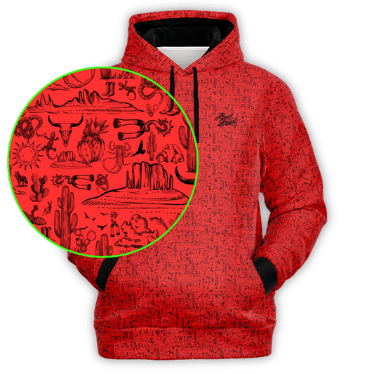 The Desert Athletic Hoodie - Red Black