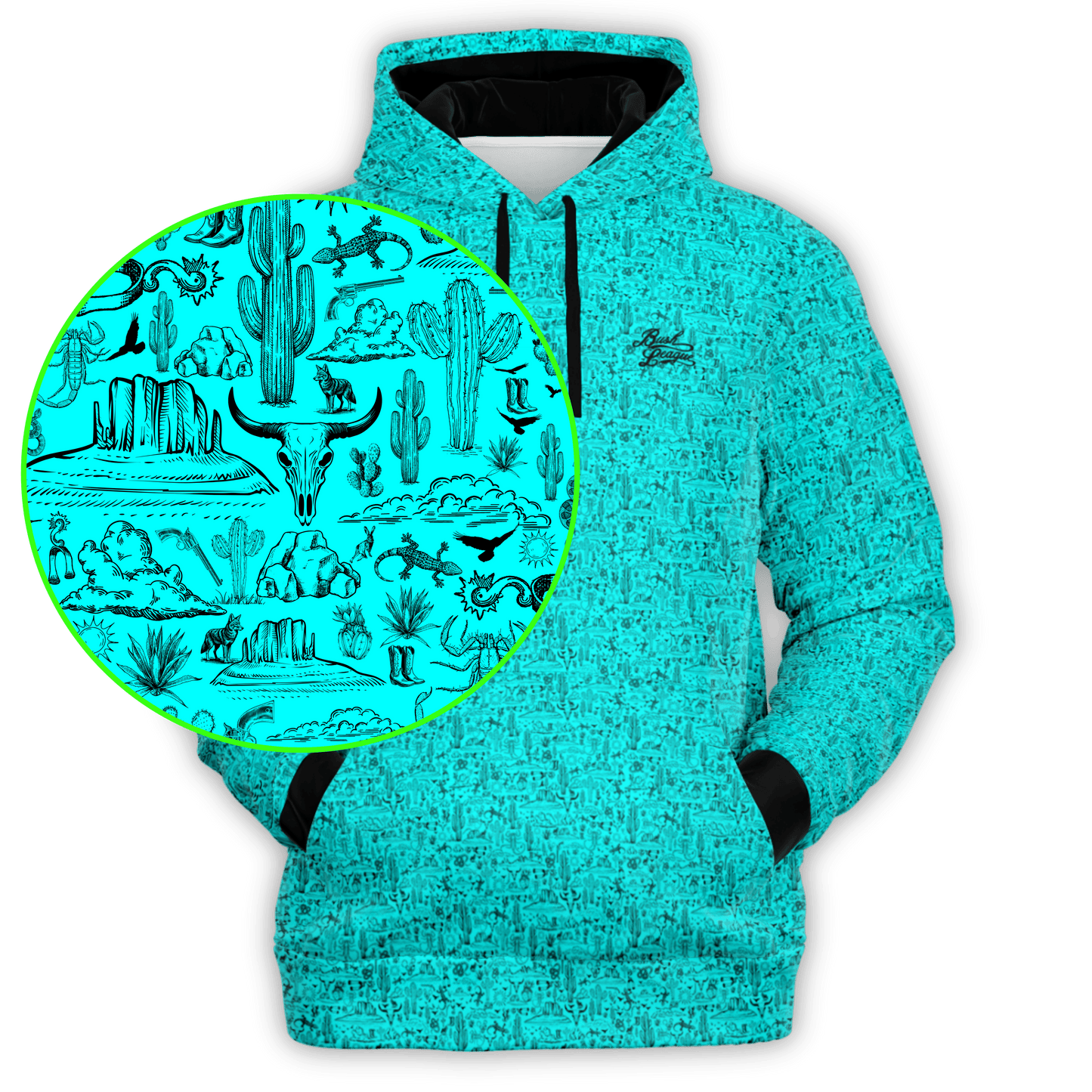 The Desert Athletic Hoodie - Teal / Black